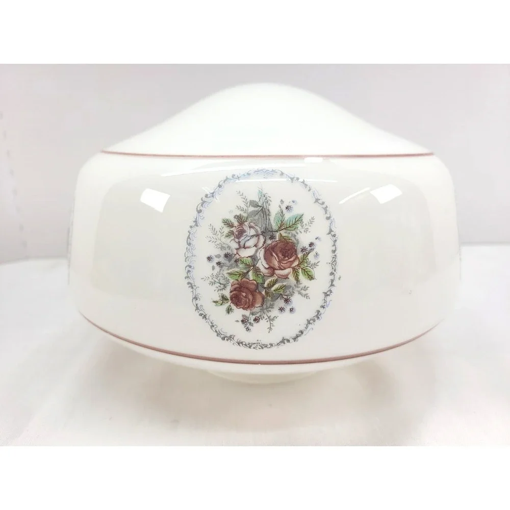 Vintage Floral Milk Glass Ceiling Light Fixture Acorn Globe‎ 3 7/8